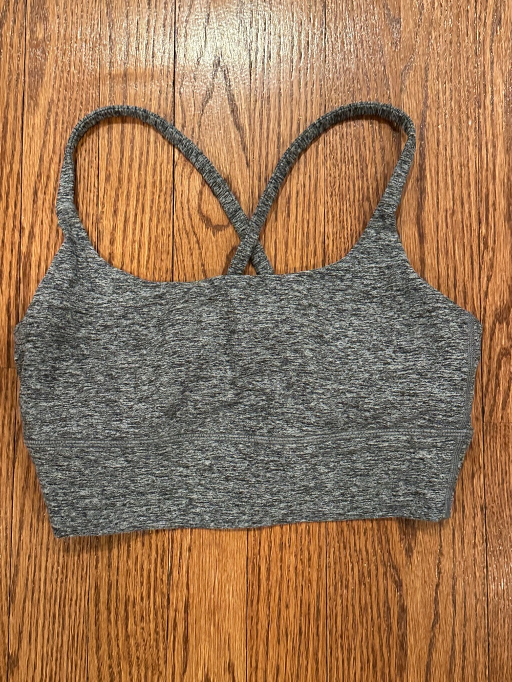 Heathered Gray Strappy Sports Bra